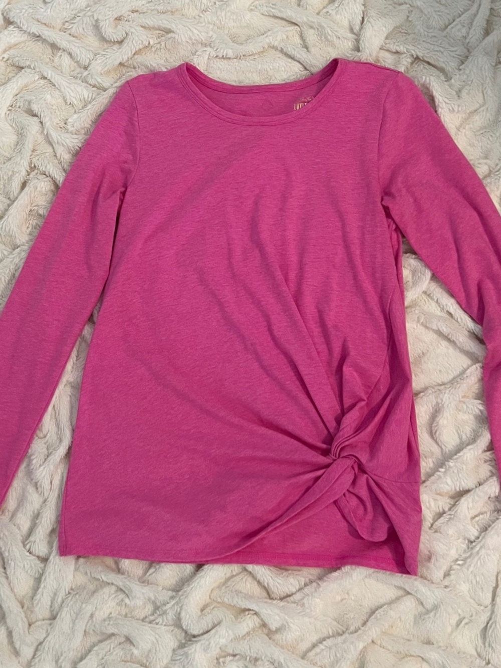Lilly Pulitzer Luxletic Pink Knotted Long Sleeve Tee – Small